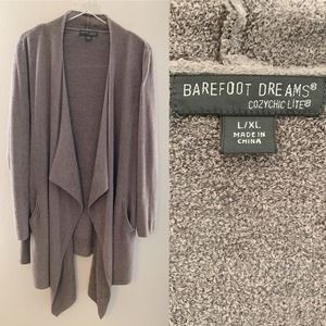 Barefoot Dreams Cozy Chic Lite Gray Long Cardigan L/XL